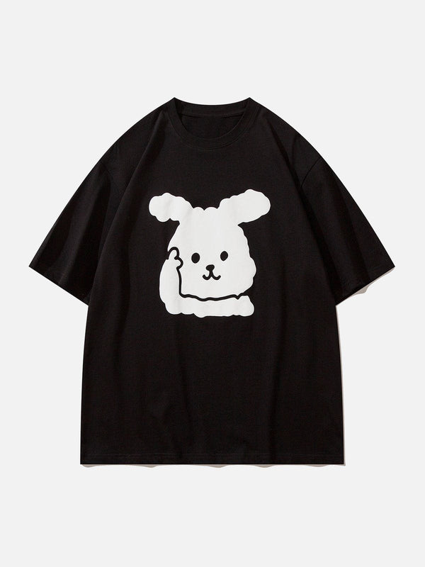 Majesda® - Foam Rabbit Print Tee- Outfit Ideas - Streetwear Fashion - majesda.com