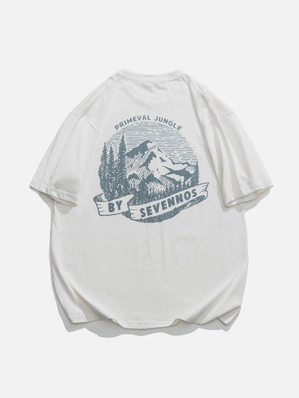 Majesda® - Forests Mountains Print Tee- Outfit Ideas - Streetwear Fashion - majesda.com