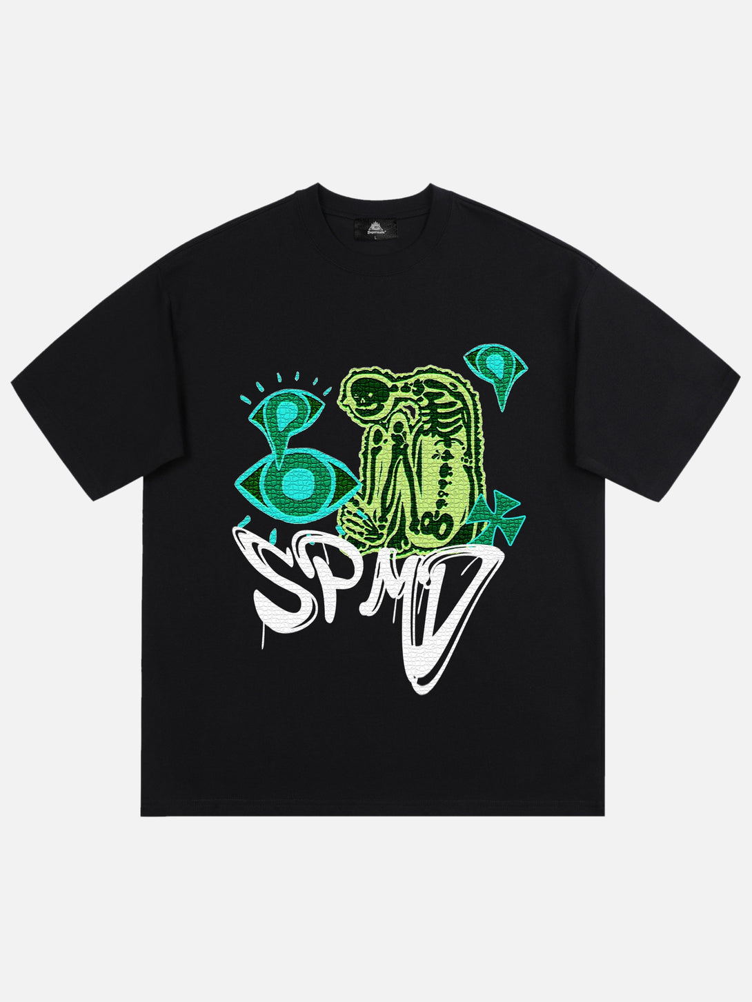 Majesda® - Fun Skull Graffiti Letter Print T-shirt- Outfit Ideas - Streetwear Fashion - majesda.com