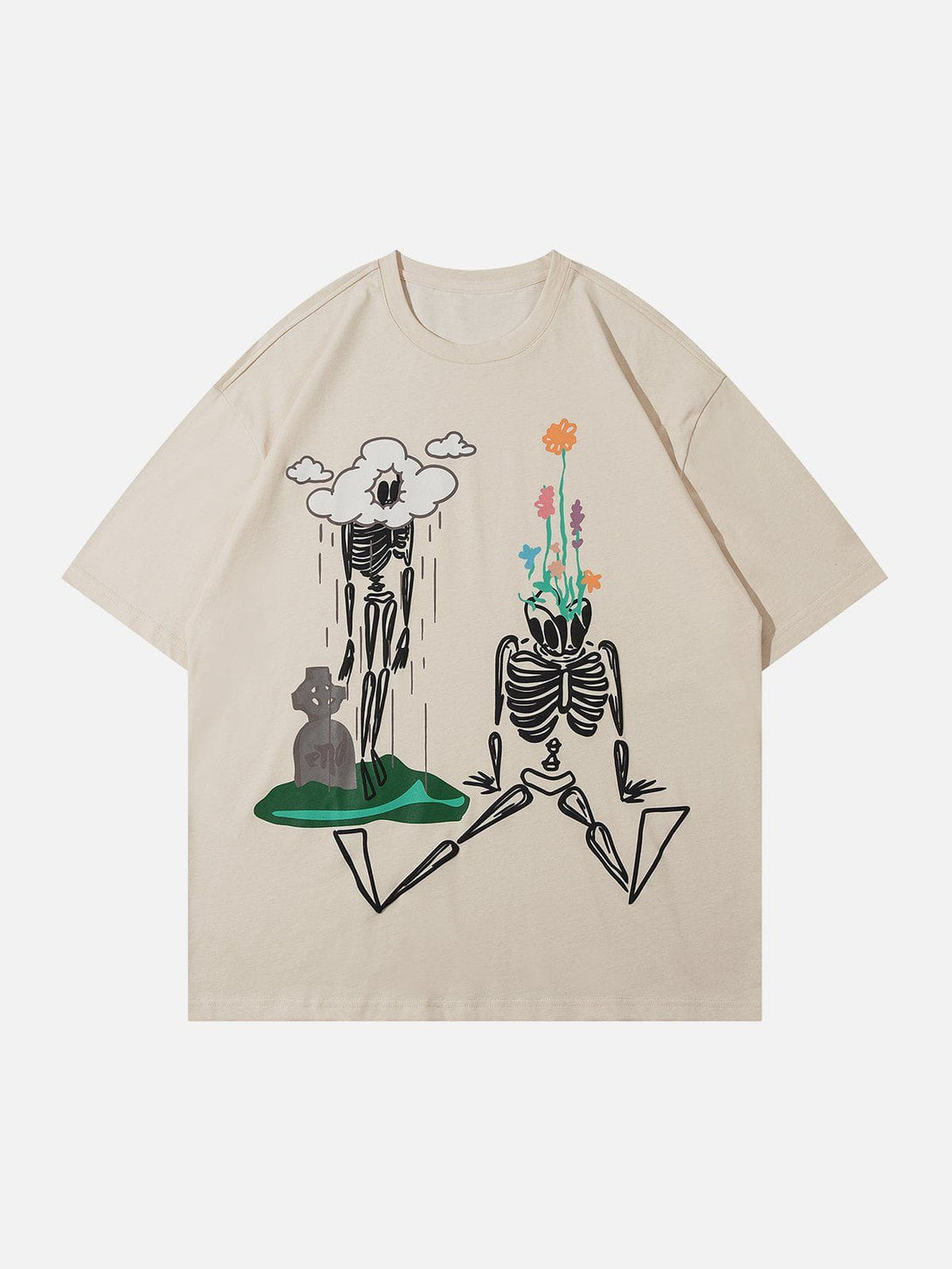 Majesda® - Fun Skull Print Tee- Outfit Ideas - Streetwear Fashion - majesda.com