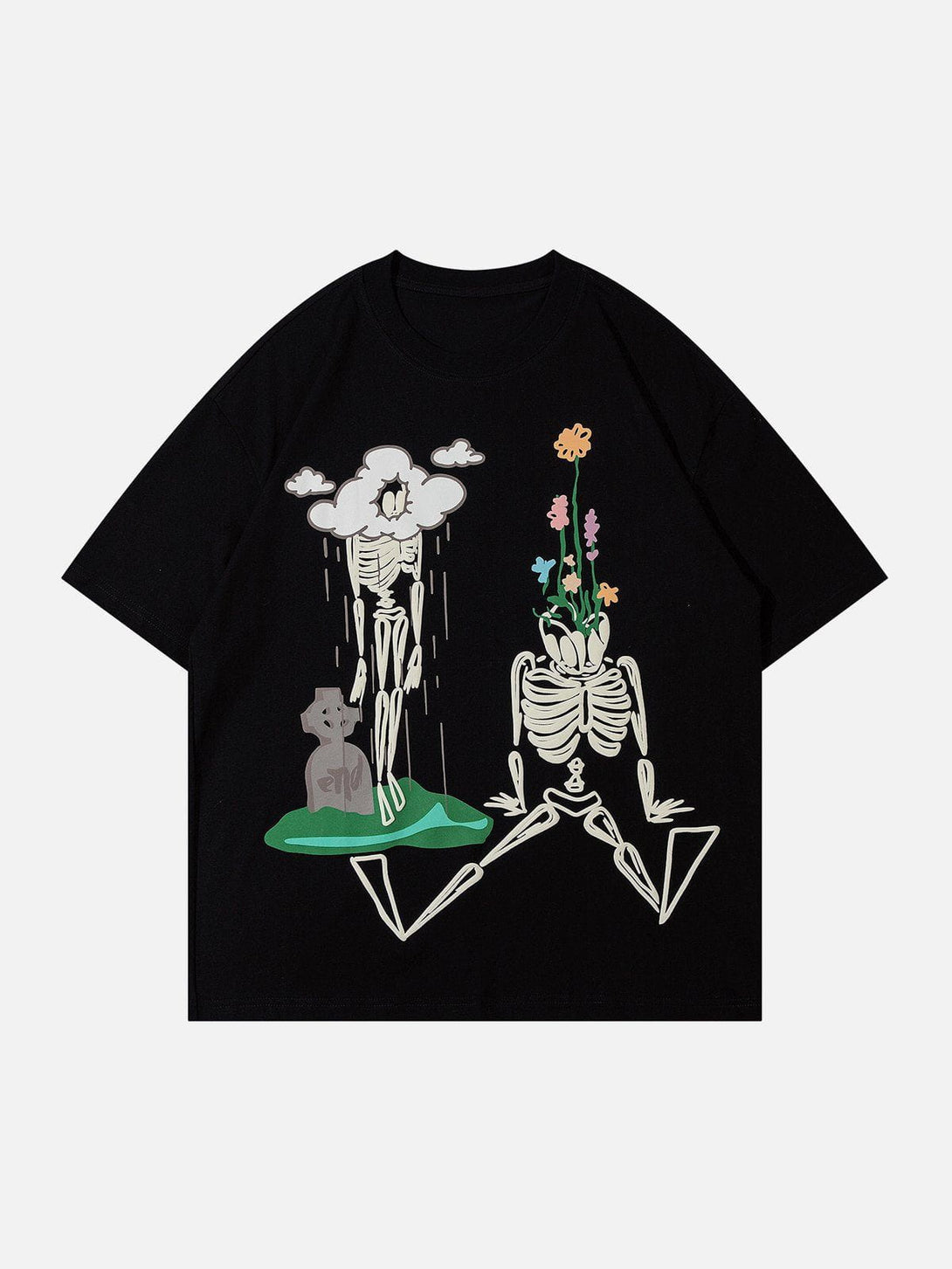 Majesda® - Fun Skull Print Tee- Outfit Ideas - Streetwear Fashion - majesda.com