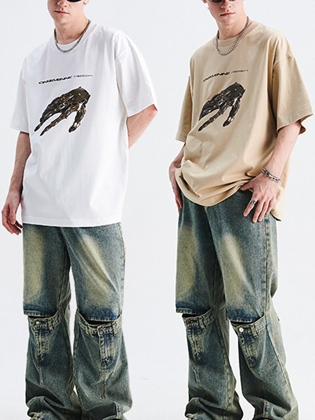 Majesda® - Functional Printed Design Loose Oversize T-shirt- Outfit Ideas - Streetwear Fashion - majesda.com