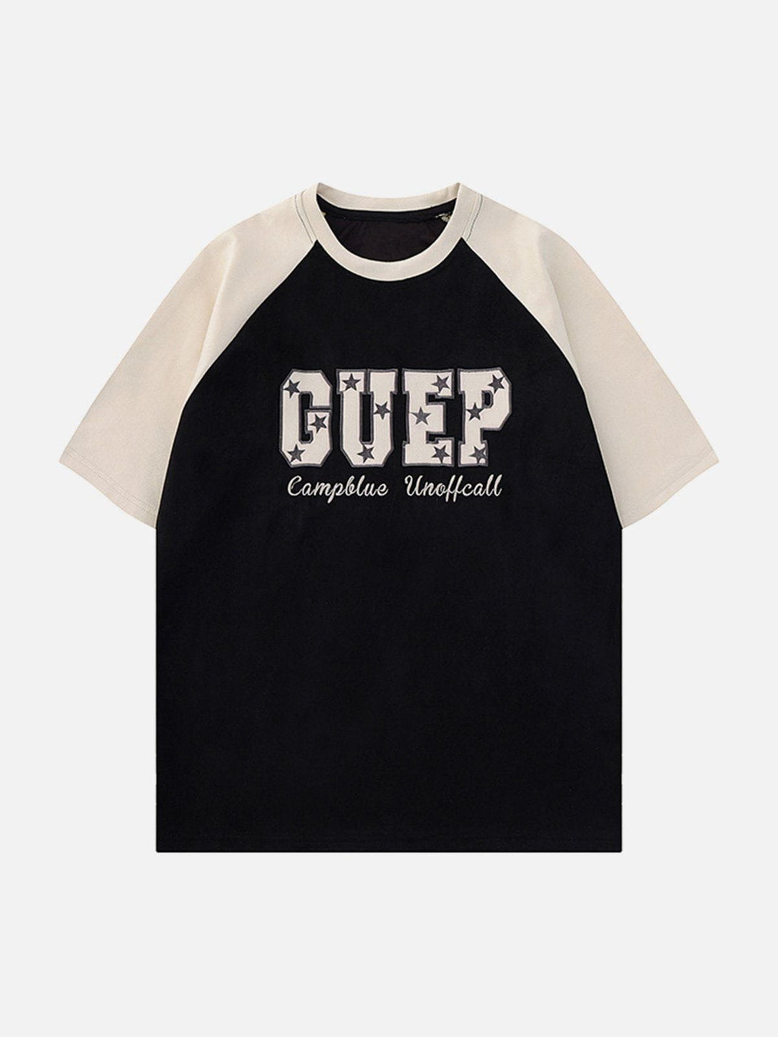 Majesda® - GUEP Lettered Star Embroidery Tee- Outfit Ideas - Streetwear Fashion - majesda.com