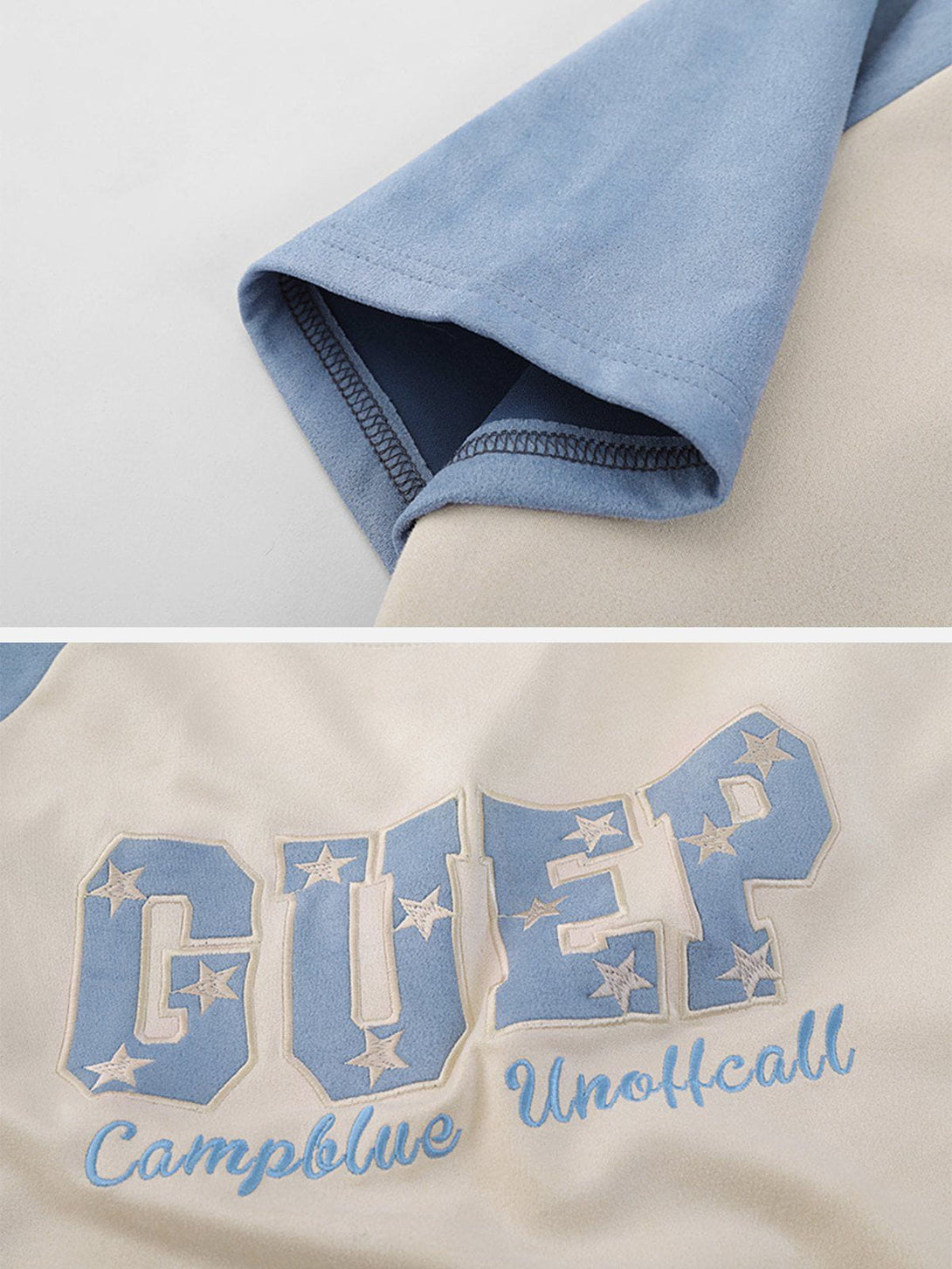 Majesda® - GUEP Lettered Star Embroidery Tee- Outfit Ideas - Streetwear Fashion - majesda.com