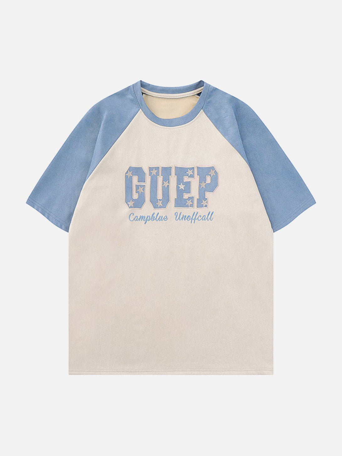 Majesda® - GUEP Lettered Star Embroidery Tee- Outfit Ideas - Streetwear Fashion - majesda.com