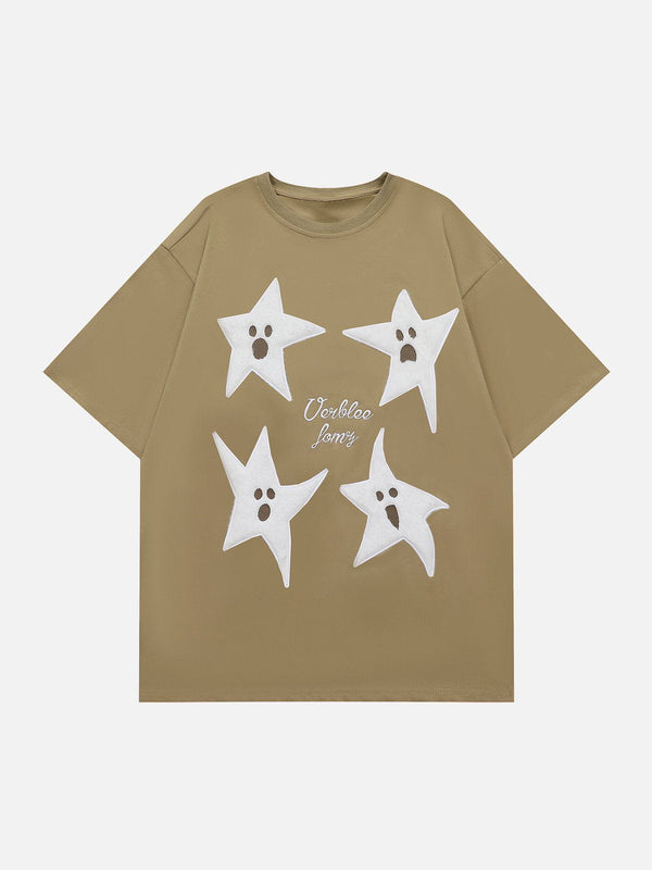 Majesda® - Ghost Star Print Tee- Outfit Ideas - Streetwear Fashion - majesda.com