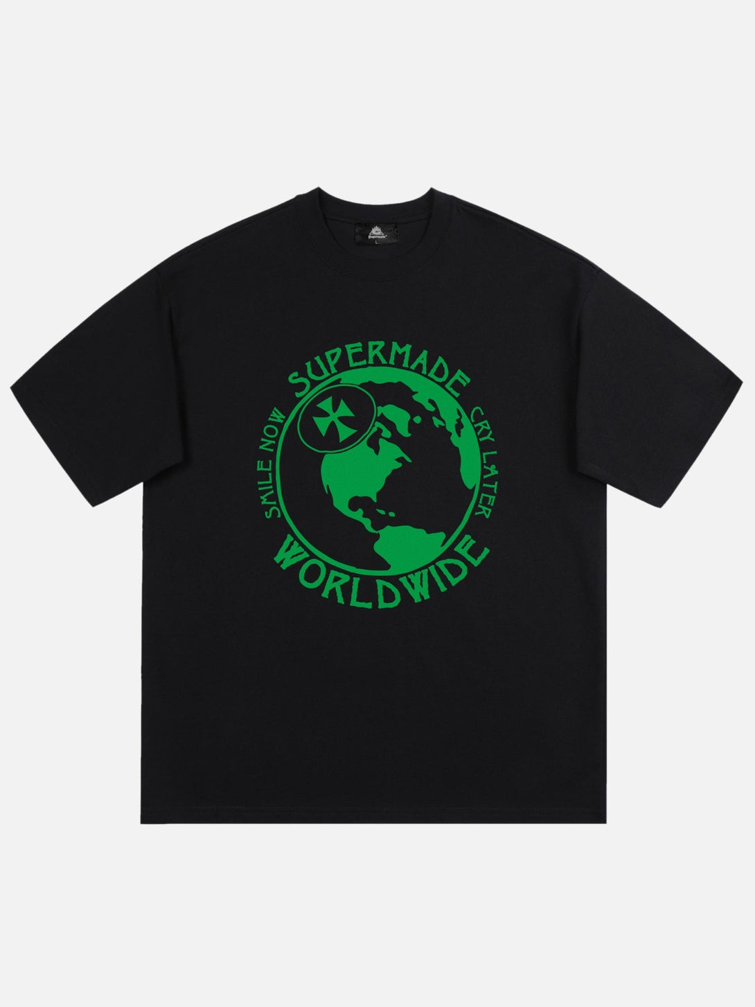 Majesda® - Globe Print T-shirt- Outfit Ideas - Streetwear Fashion - majesda.com