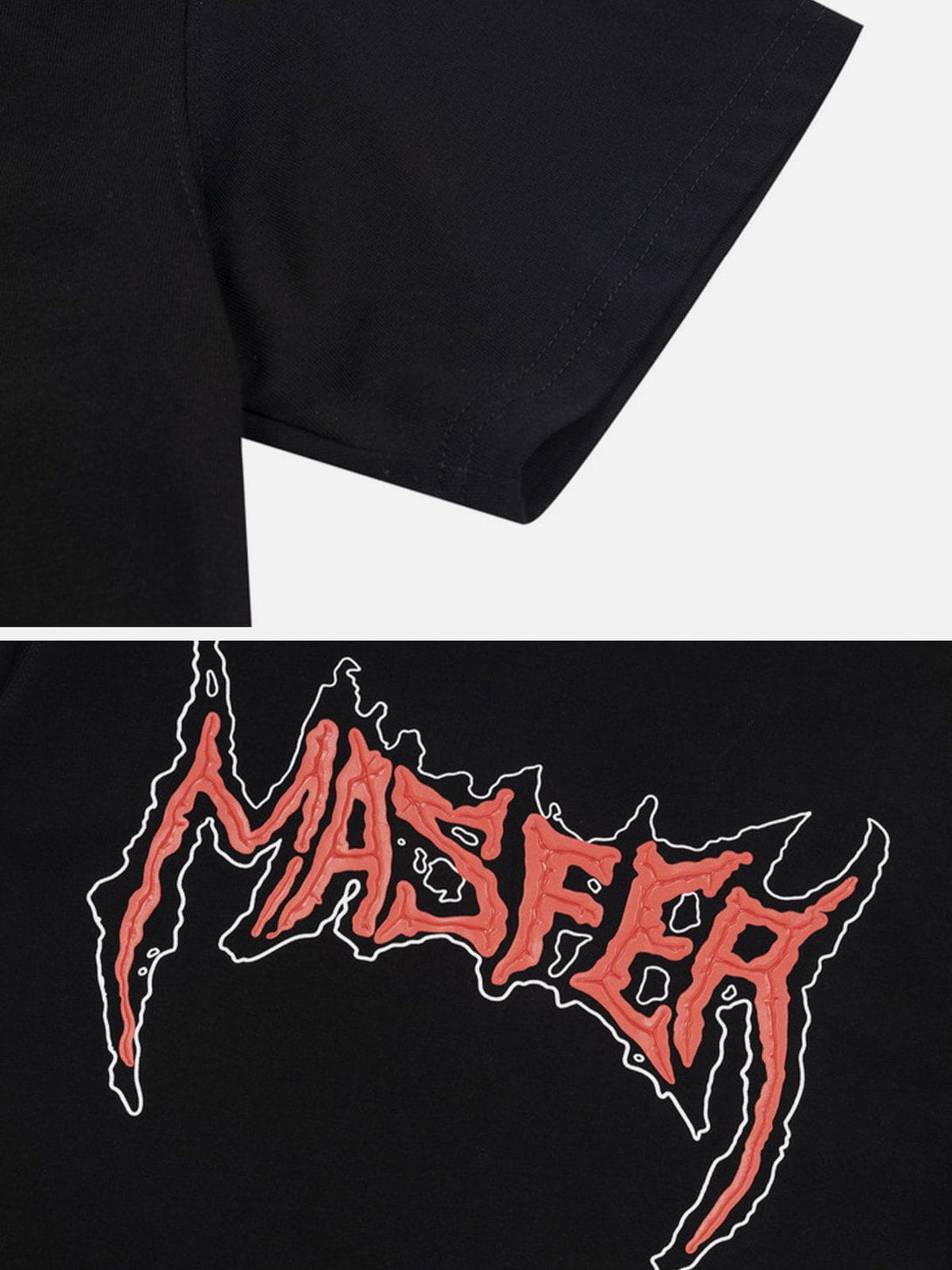 Majesda® - Gothic Alphabet Print Tee- Outfit Ideas - Streetwear Fashion - majesda.com