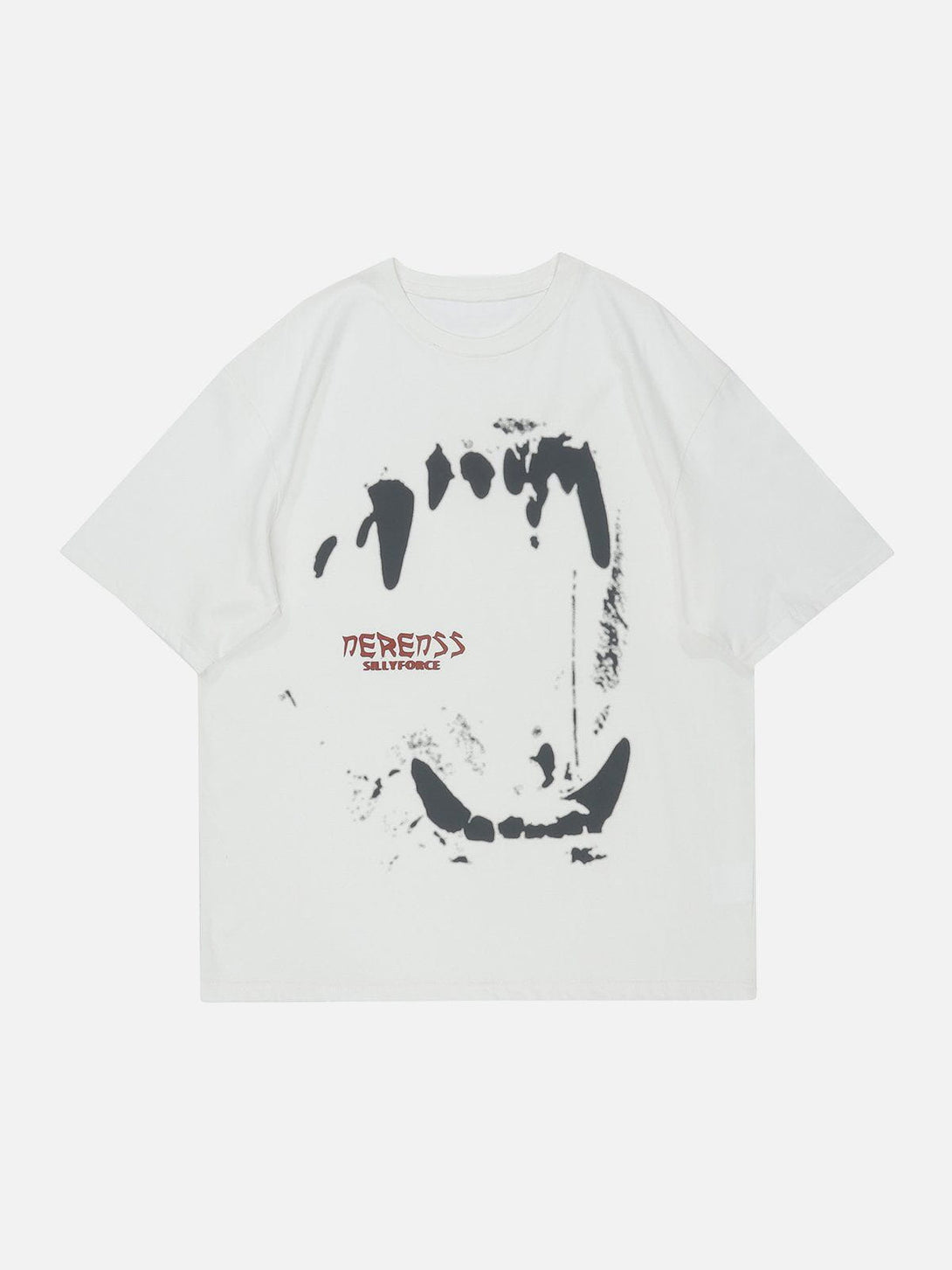 Majesda® - Gothic Demon Teeth Print Tee- Outfit Ideas - Streetwear Fashion - majesda.com