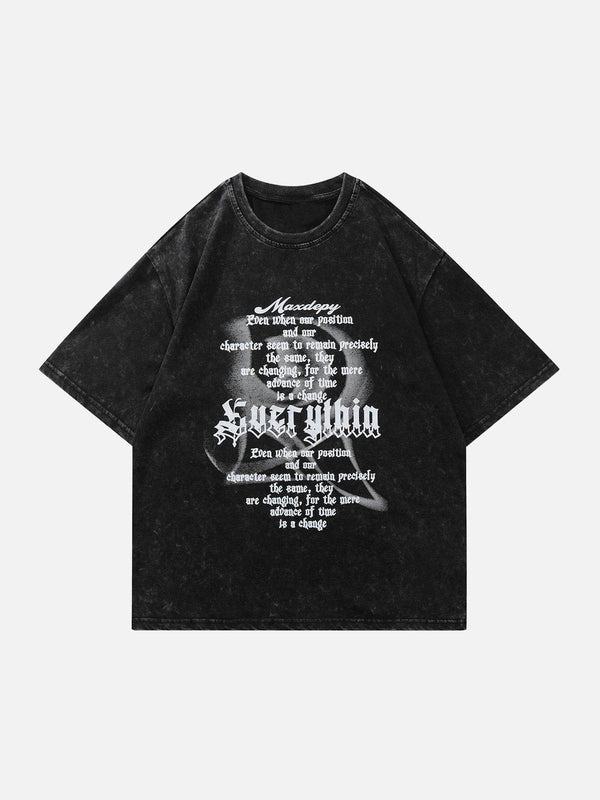 Majesda® - Gothic Letter Print Tee- Outfit Ideas - Streetwear Fashion - majesda.com