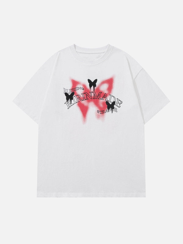 Majesda® - Gradient Butterflies Graphic Tee- Outfit Ideas - Streetwear Fashion - majesda.com