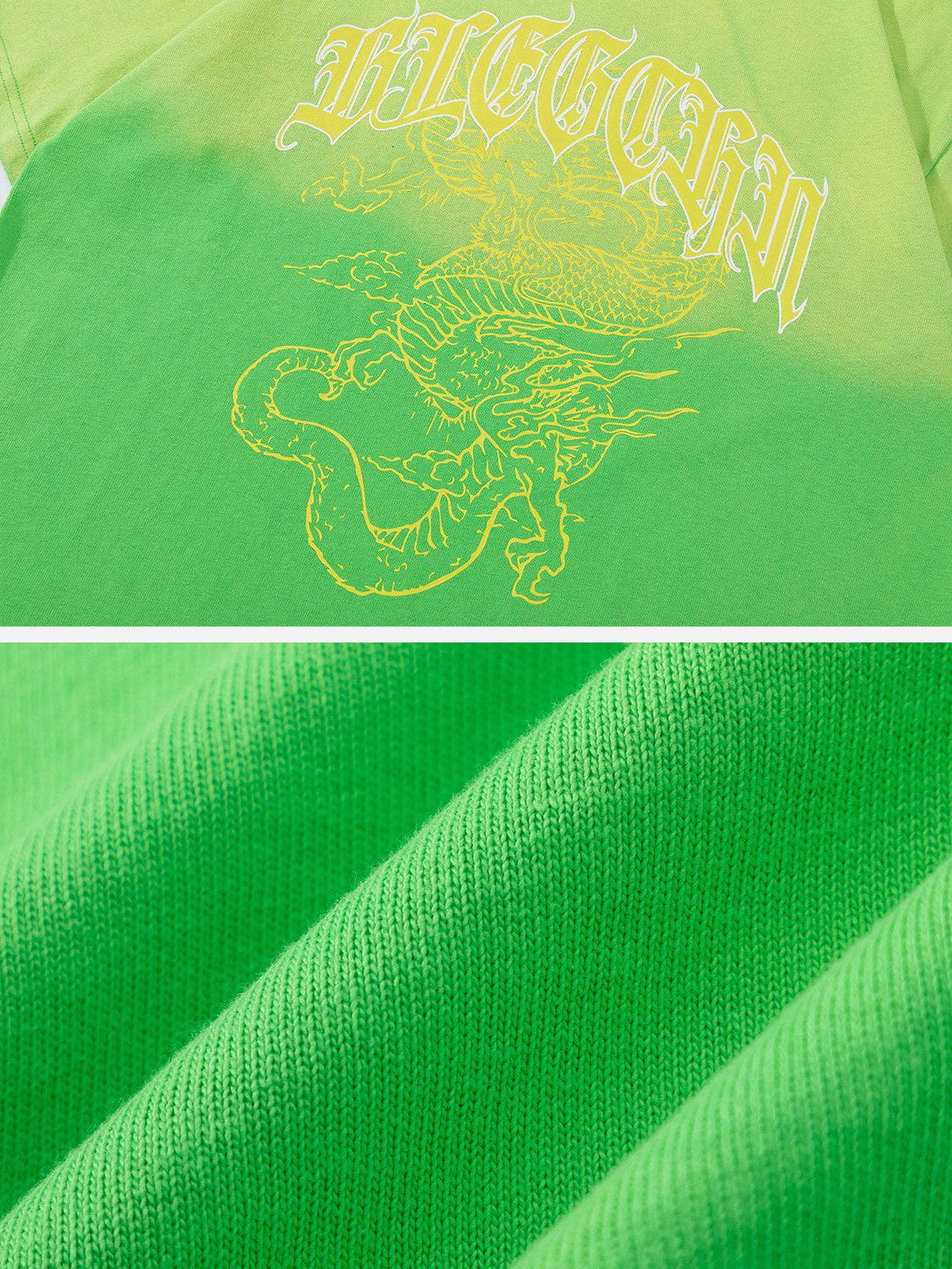 Majesda® - Gradient Dragon Print Tee- Outfit Ideas - Streetwear Fashion - majesda.com