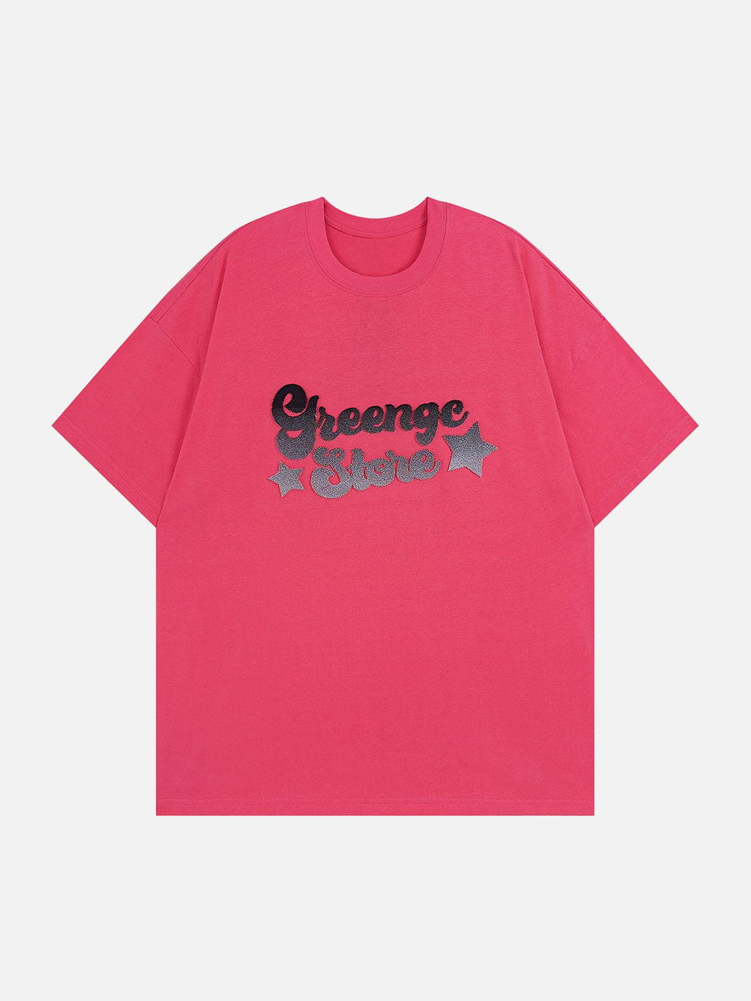 Majesda® - Gradient Embroidery Letter Tee- Outfit Ideas - Streetwear Fashion - majesda.com