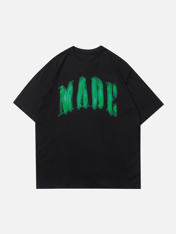 Majesda® - Gradient Foam Letter Tee- Outfit Ideas - Streetwear Fashion - majesda.com