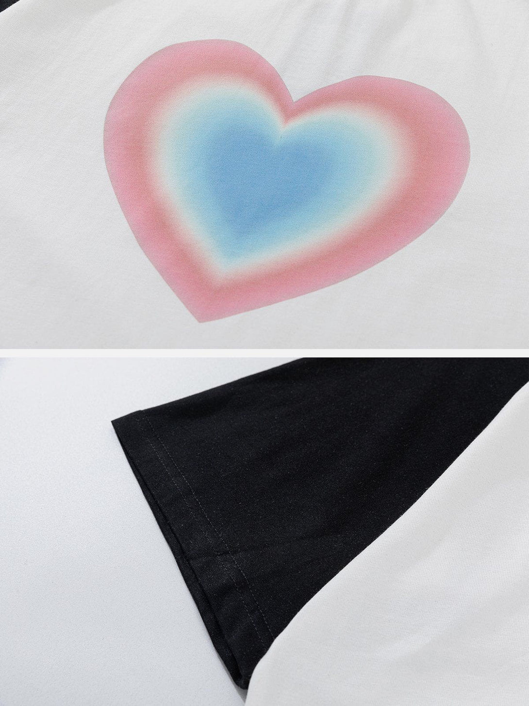 Majesda® - Gradient Heart Print Tee- Outfit Ideas - Streetwear Fashion - majesda.com