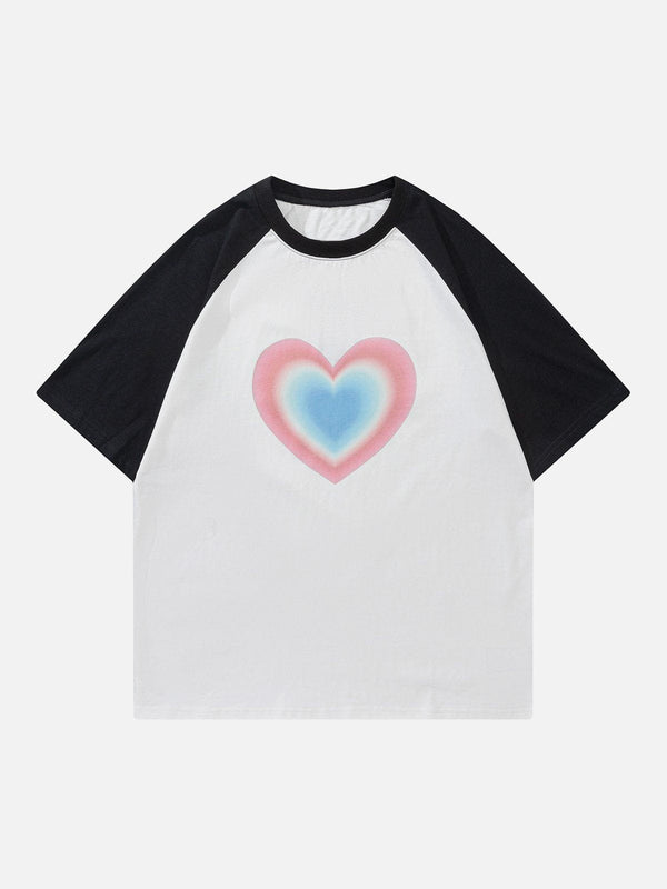 Majesda® - Gradient Heart Print Tee- Outfit Ideas - Streetwear Fashion - majesda.com