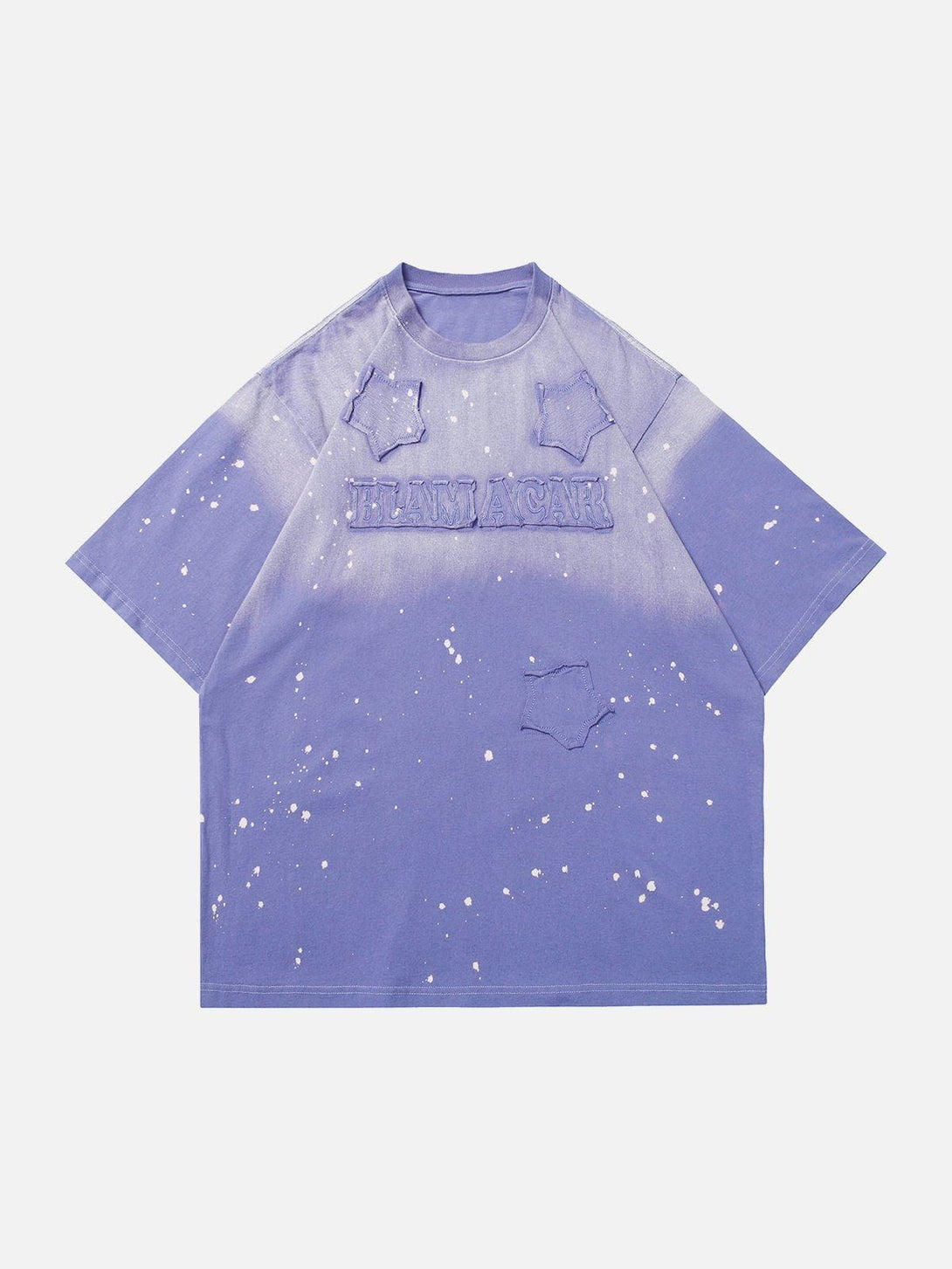 Majesda® - Gradient Wash Raw Edge Star Tee- Outfit Ideas - Streetwear Fashion - majesda.com