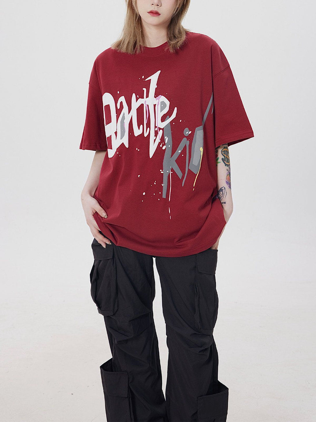 Majesda® - Graffiti Letter Print Tee- Outfit Ideas - Streetwear Fashion - majesda.com