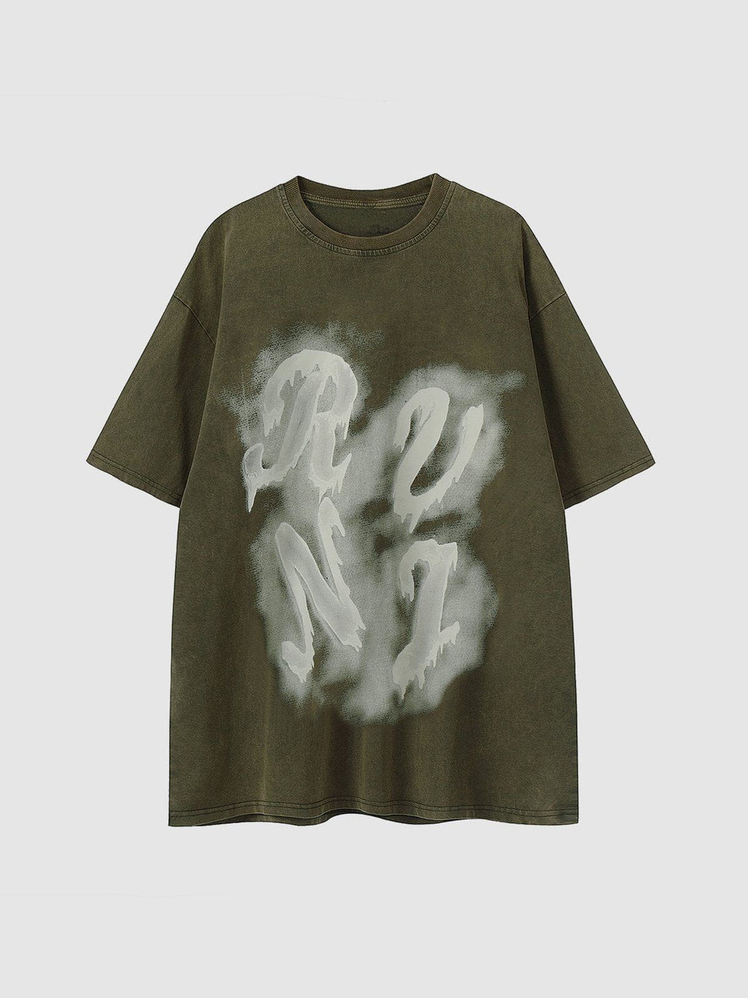 Majesda® - Graffiti Oil Painting Letter Print Tee- Outfit Ideas - Streetwear Fashion - majesda.com