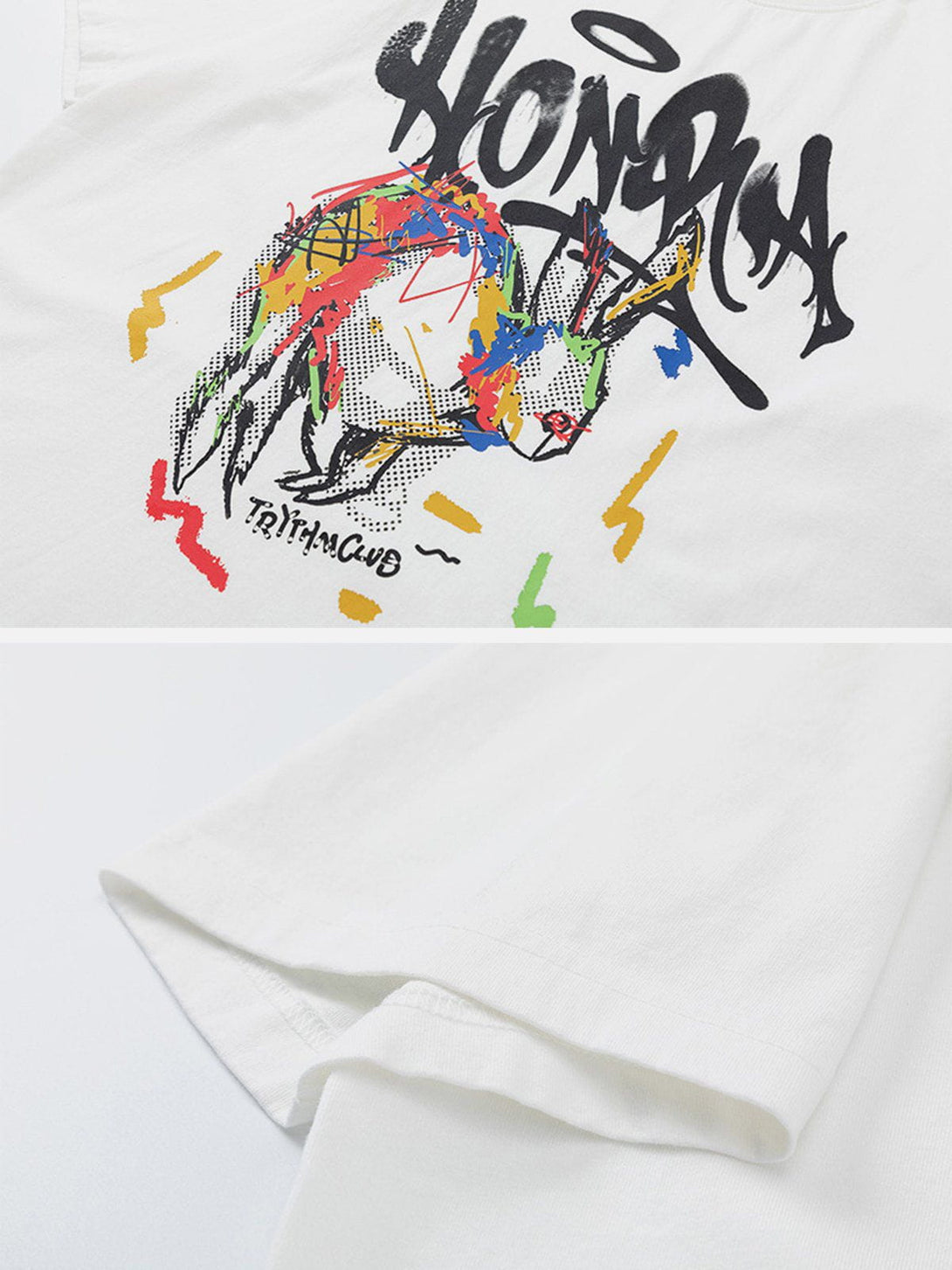 Majesda® - Graffiti Print Tee- Outfit Ideas - Streetwear Fashion - majesda.com