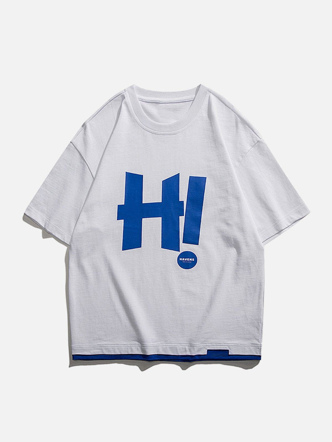 Majesda® - H Letter Print Patchwork Tee- Outfit Ideas - Streetwear Fashion - majesda.com