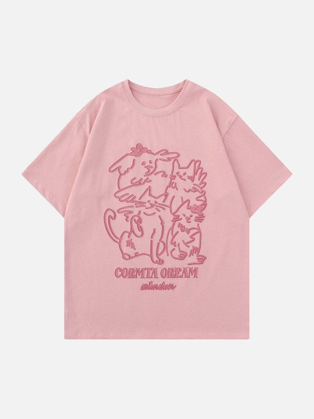 Majesda® - Hand Painted Cat Print Tee- Outfit Ideas - Streetwear Fashion - majesda.com