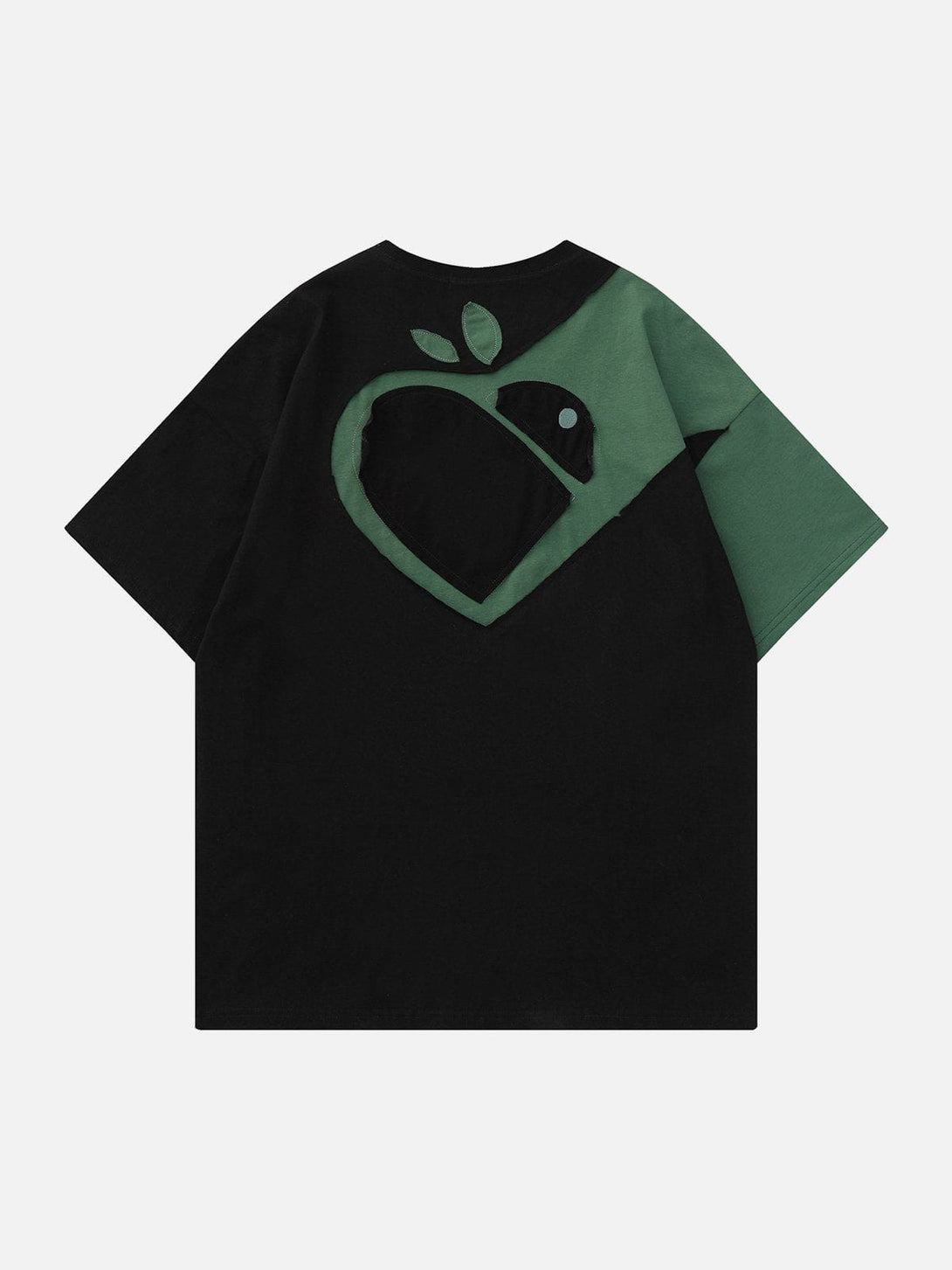 Majesda® - Heart Apple Sticker Cloth Embroidered Tee- Outfit Ideas - Streetwear Fashion - majesda.com