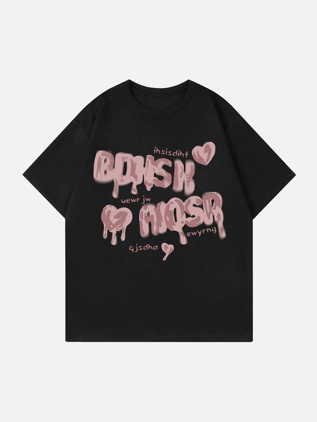 Majesda® - Heart Element Letter Printing Tee- Outfit Ideas - Streetwear Fashion - majesda.com