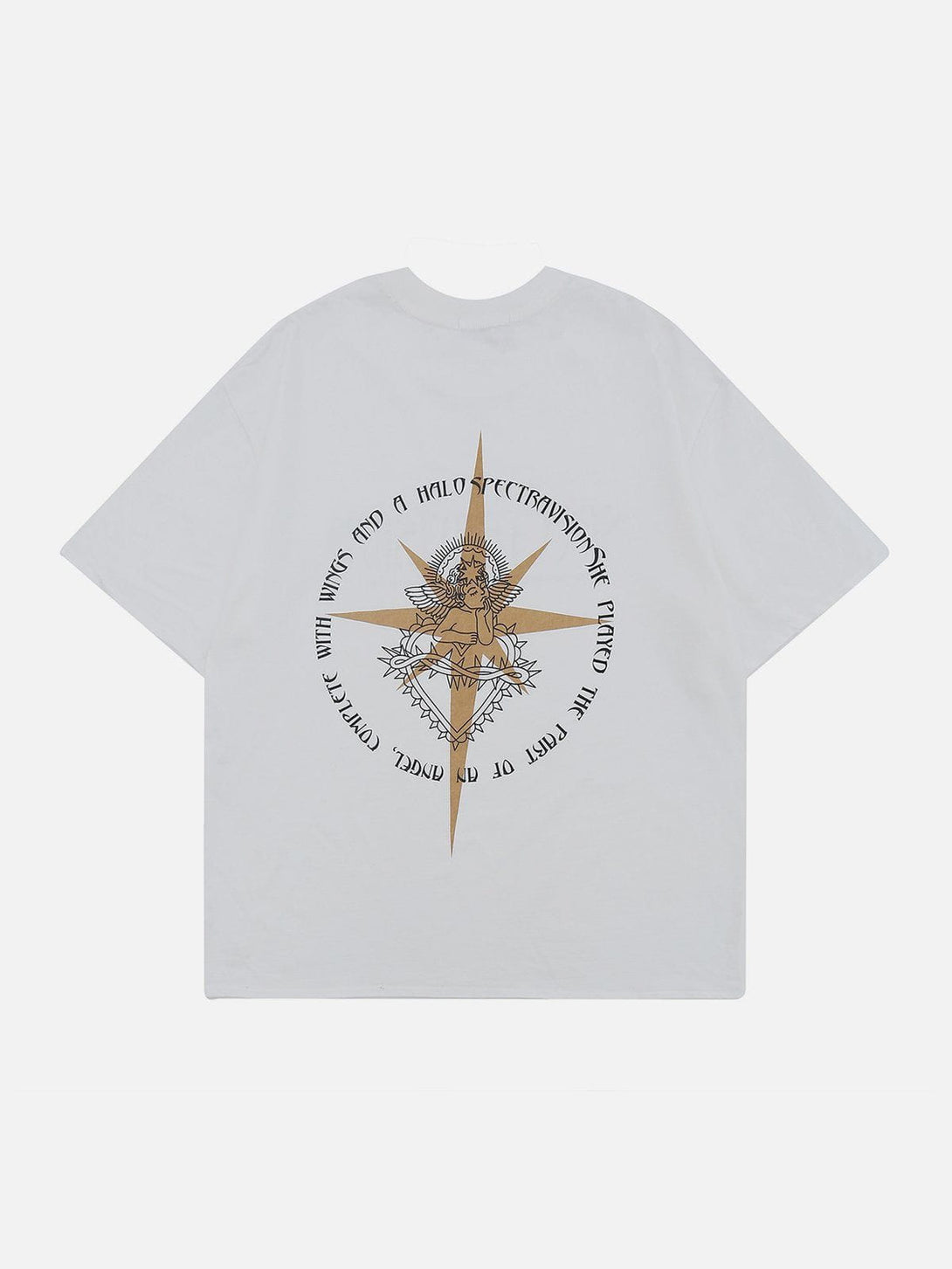 Majesda® - Heart Element Star Angle Print Tee- Outfit Ideas - Streetwear Fashion - majesda.com