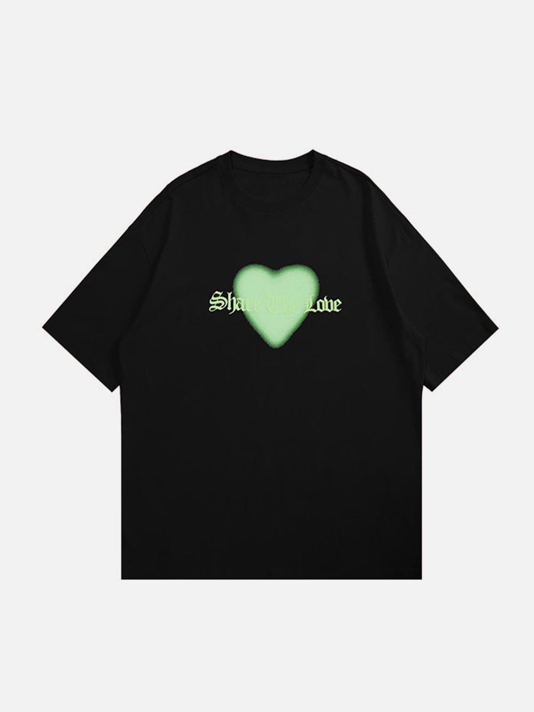 Majesda® - Heart Print Cotton Tee- Outfit Ideas - Streetwear Fashion - majesda.com