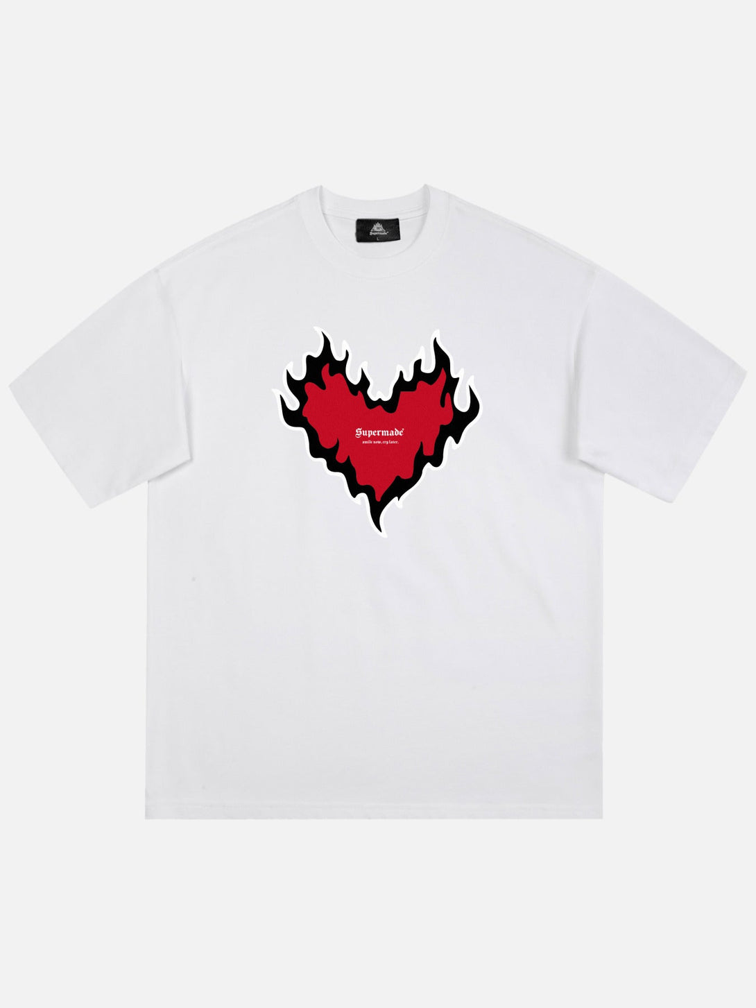 Majesda® - Heart Print T-shirt- Outfit Ideas - Streetwear Fashion - majesda.com