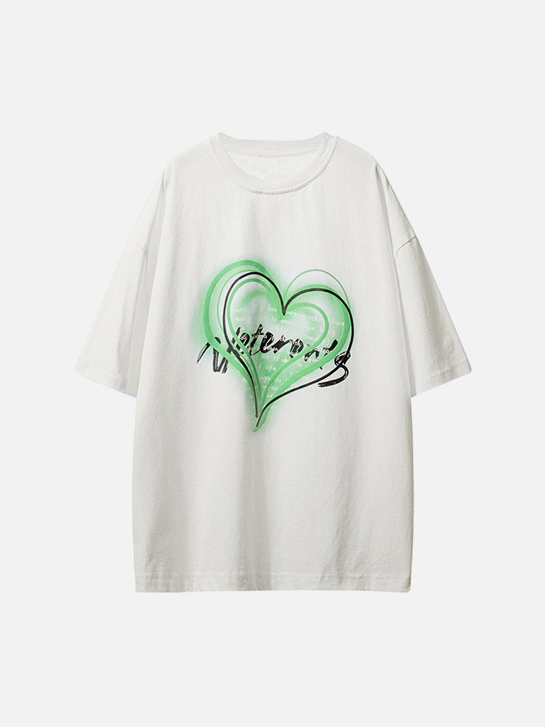 Majesda® - Heart Print Tee- Outfit Ideas - Streetwear Fashion - majesda.com