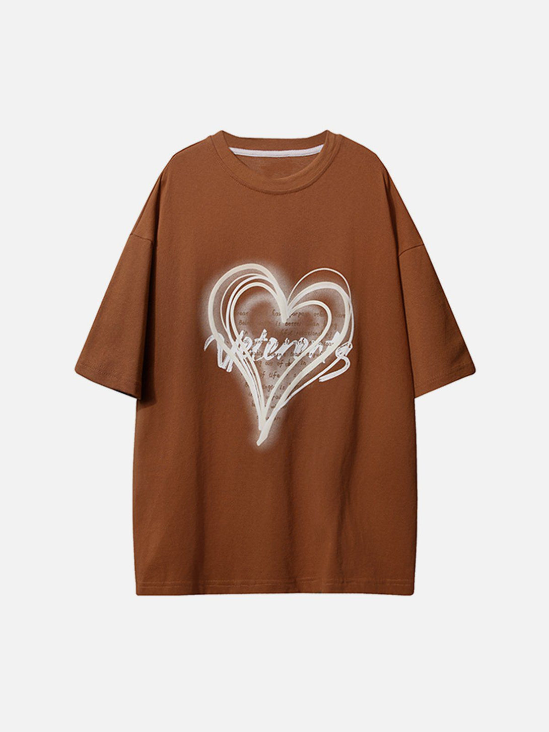 Majesda® - Heart Print Tee- Outfit Ideas - Streetwear Fashion - majesda.com