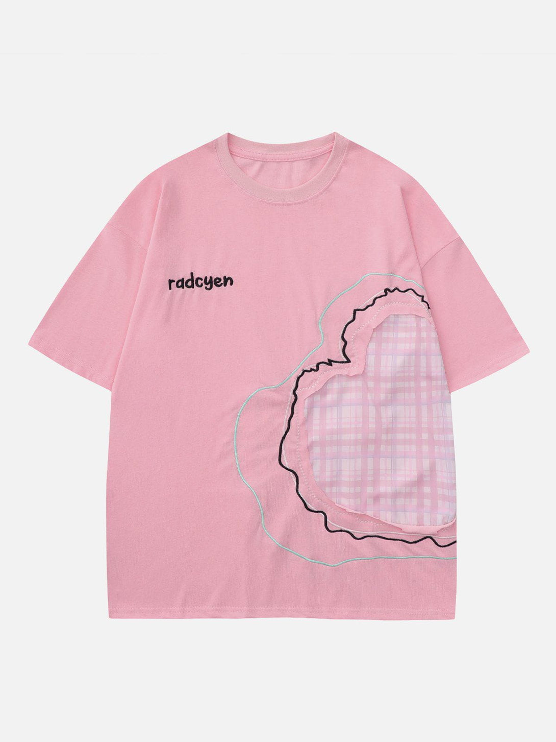 Majesda® - Heart-shaped patch Tee- Outfit Ideas - Streetwear Fashion - majesda.com