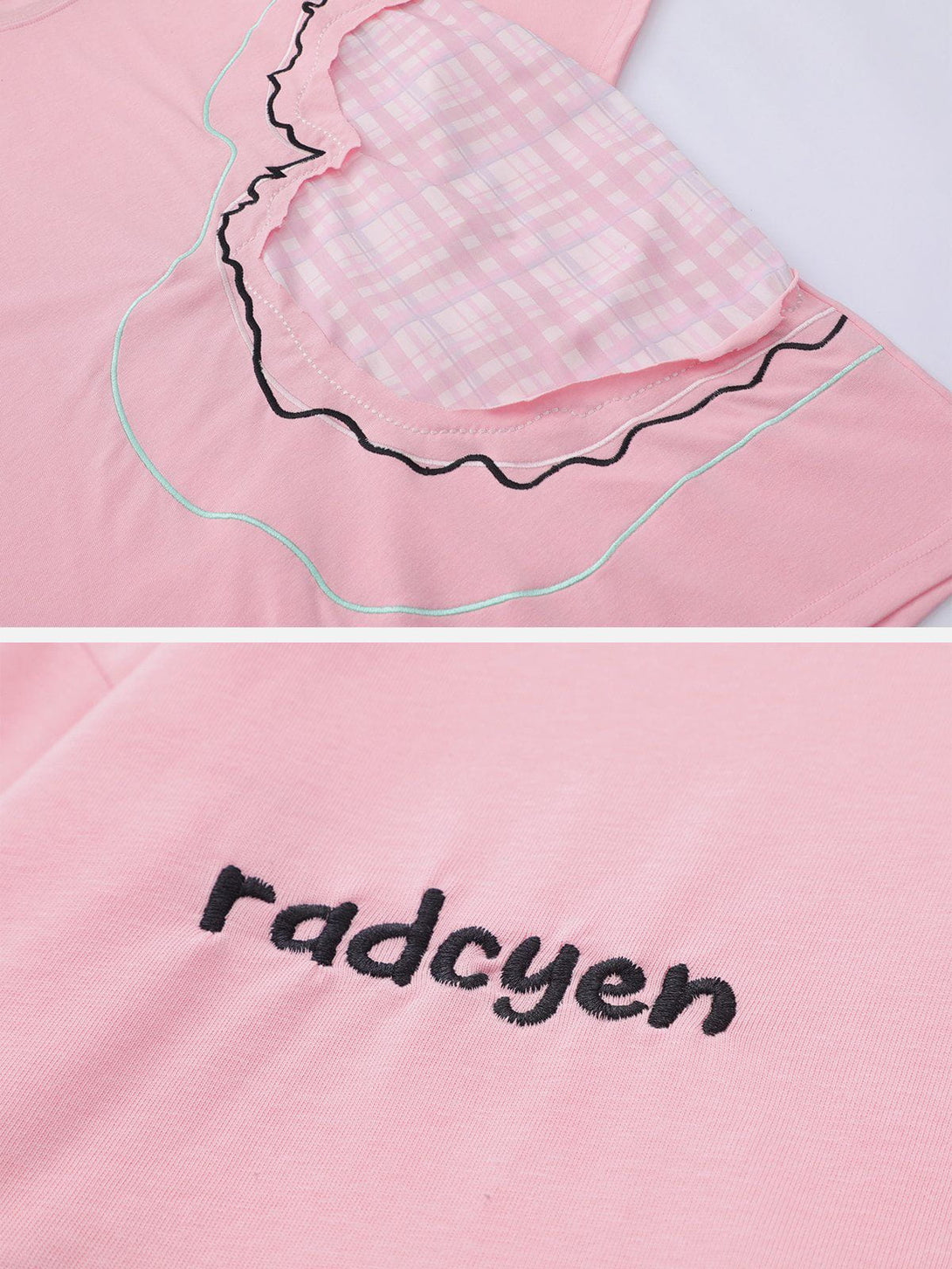 Majesda® - Heart-shaped patch Tee- Outfit Ideas - Streetwear Fashion - majesda.com