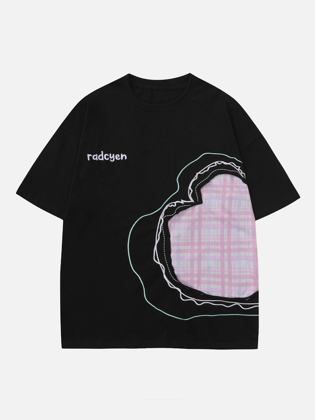 Majesda® - Heart-shaped patch Tee- Outfit Ideas - Streetwear Fashion - majesda.com