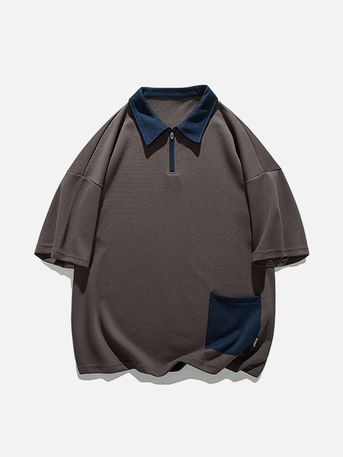 Majesda® - Hem Pocket Zip Up Polo Tee- Outfit Ideas - Streetwear Fashion - majesda.com