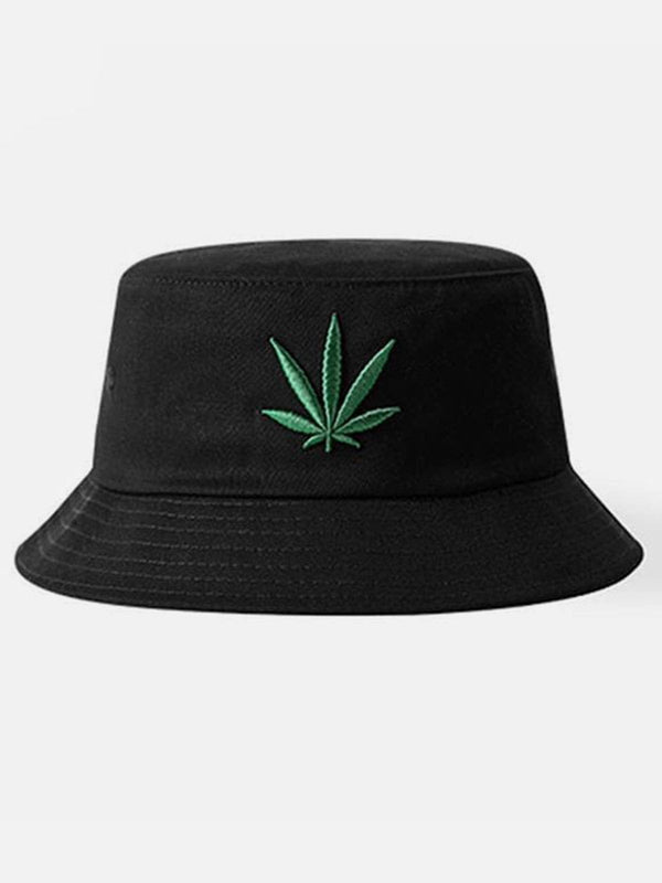 Majesda® - "Hemp Leaf" Bucket Cap- Outfit Ideas - Streetwear Fashion - majesda.com