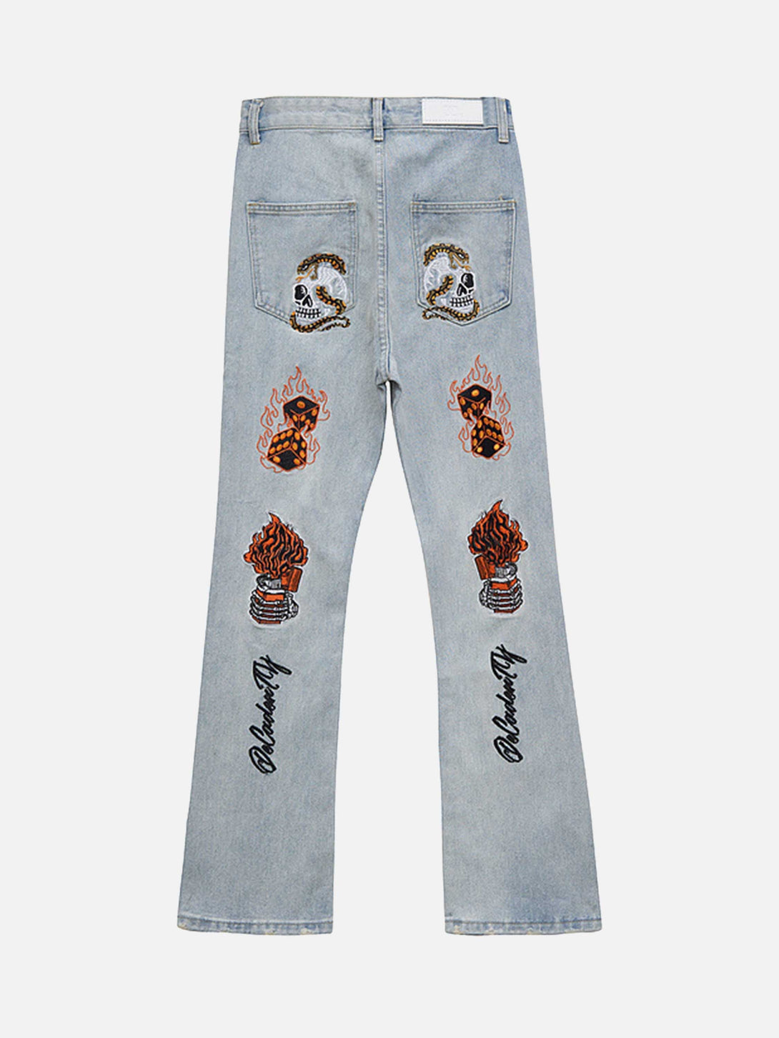 Majesda® - High Street Embroidery Retro Jeans - 1574- Outfit Ideas - Streetwear Fashion - majesda.com