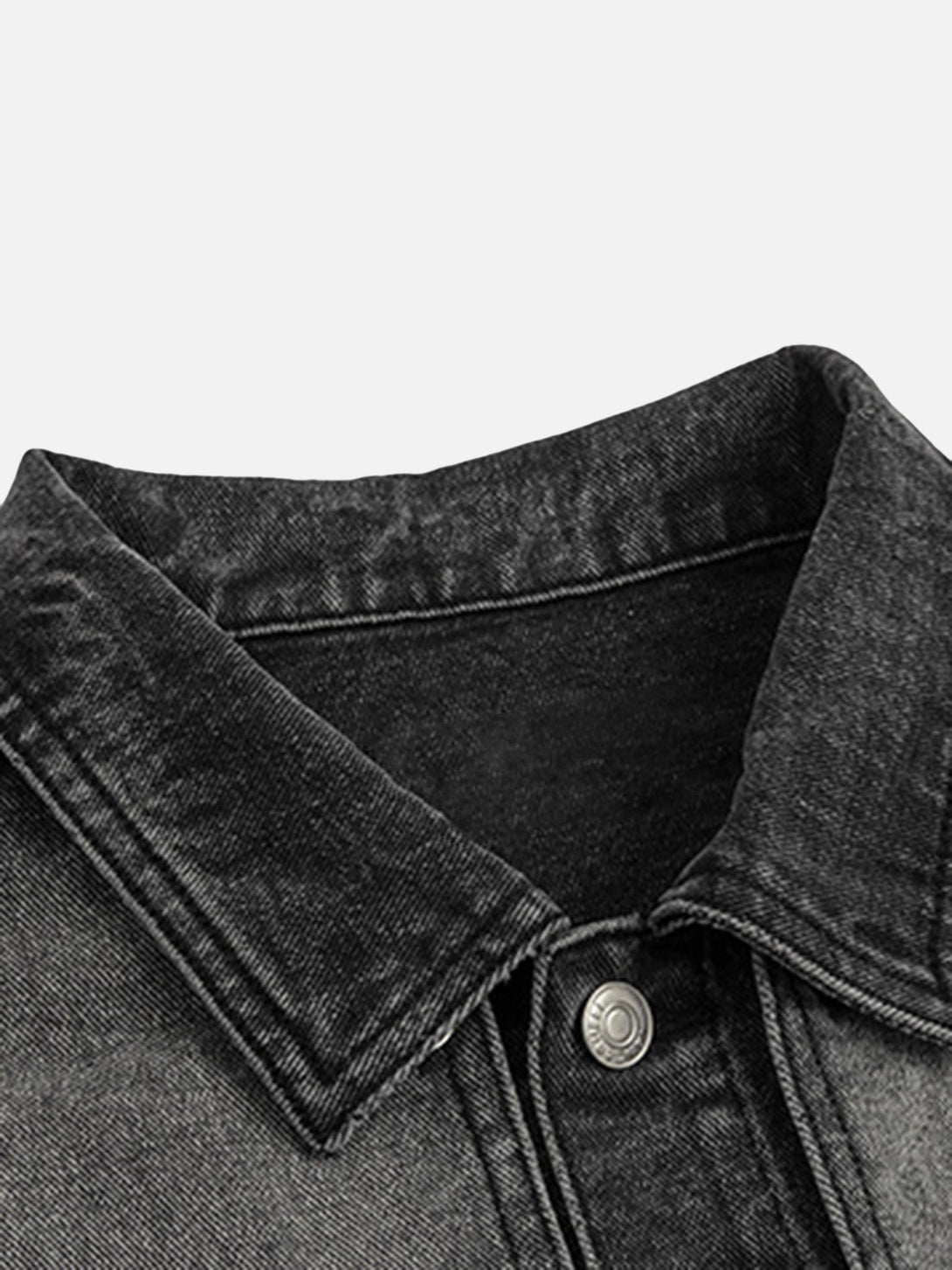 Majesda® - High Street Heavy Duty Distressed Washed Denim Jacket - 1975- Outfit Ideas - Streetwear Fashion - majesda.com