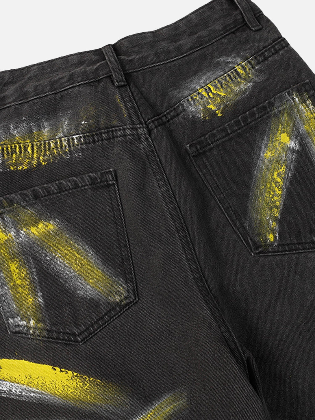 Majesda® - High Street Heavy Industry Graffiti Washed Jeans- Outfit Ideas - Streetwear Fashion - majesda.com