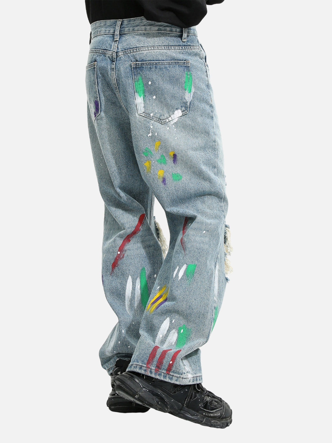 Majesda® - High Street Personalized Graffiti Ripped Jeans - 1955- Outfit Ideas - Streetwear Fashion - majesda.com