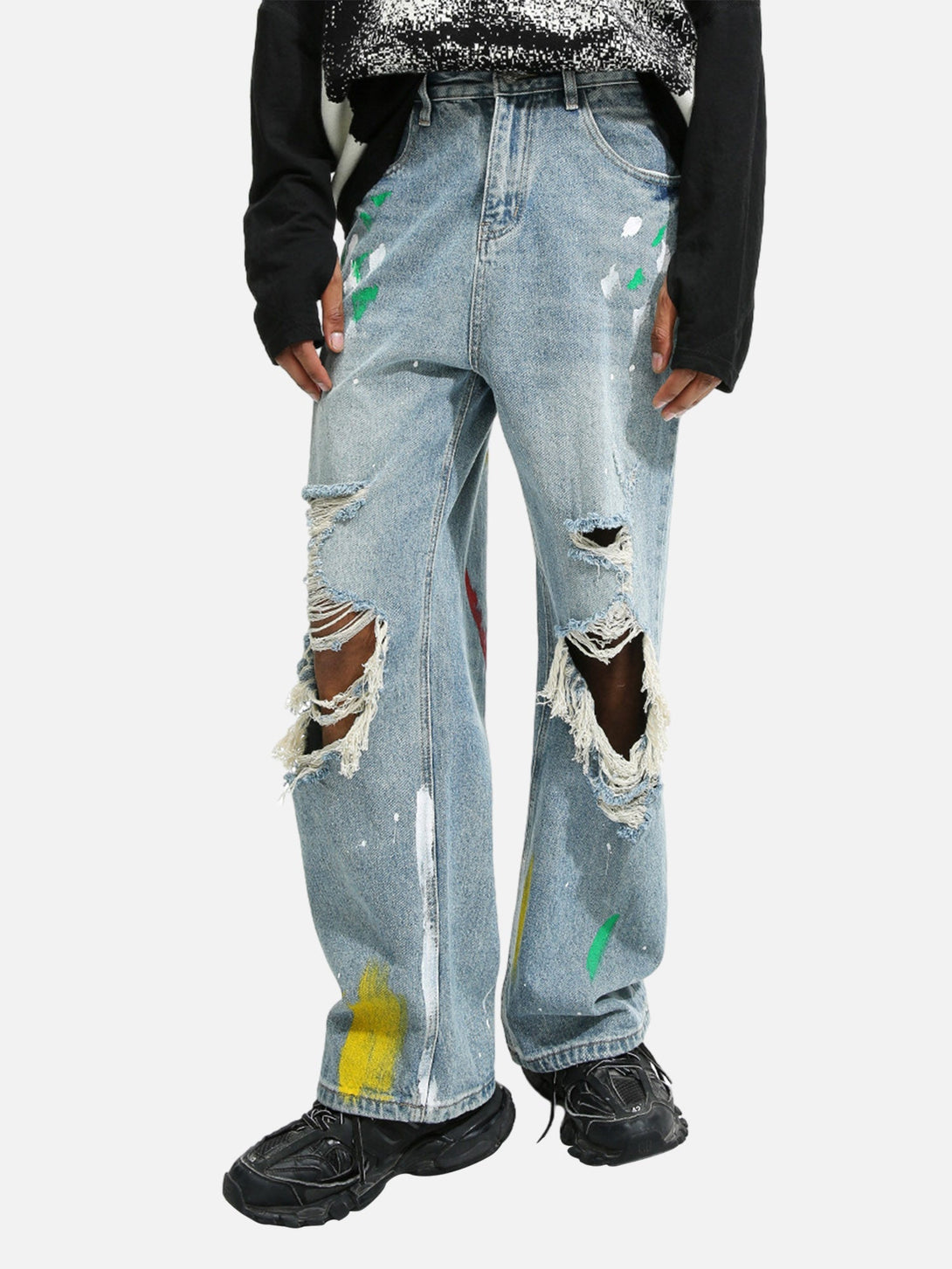 Majesda® - High Street Personalized Graffiti Ripped Jeans - 1955- Outfit Ideas - Streetwear Fashion - majesda.com