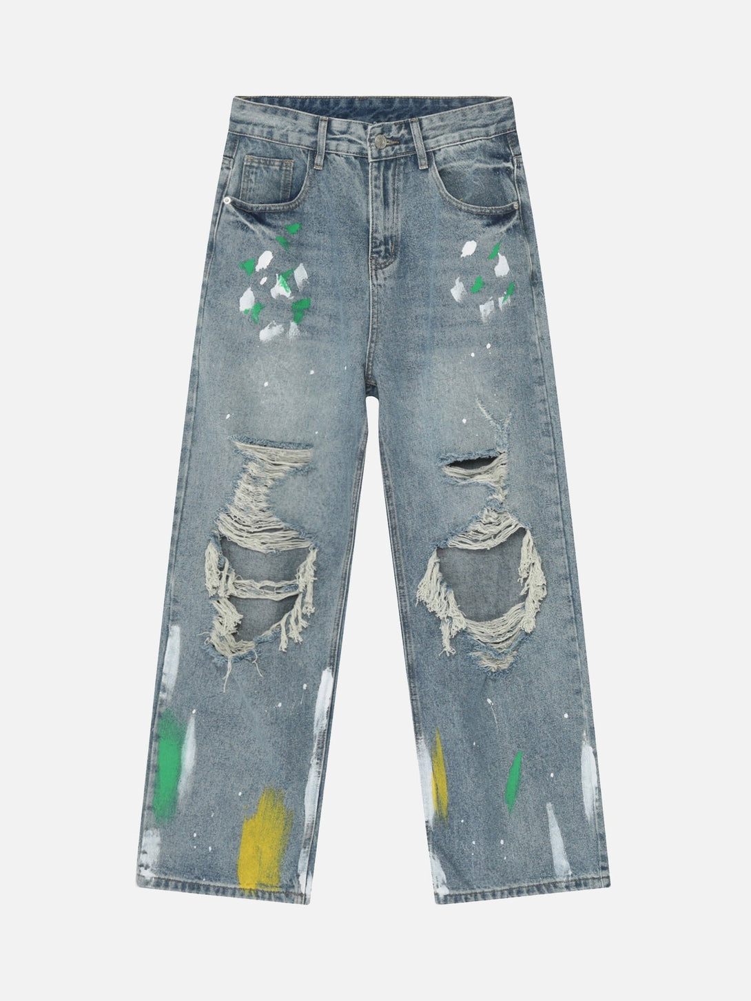 Majesda® - High Street Personalized Graffiti Ripped Jeans - 1955- Outfit Ideas - Streetwear Fashion - majesda.com