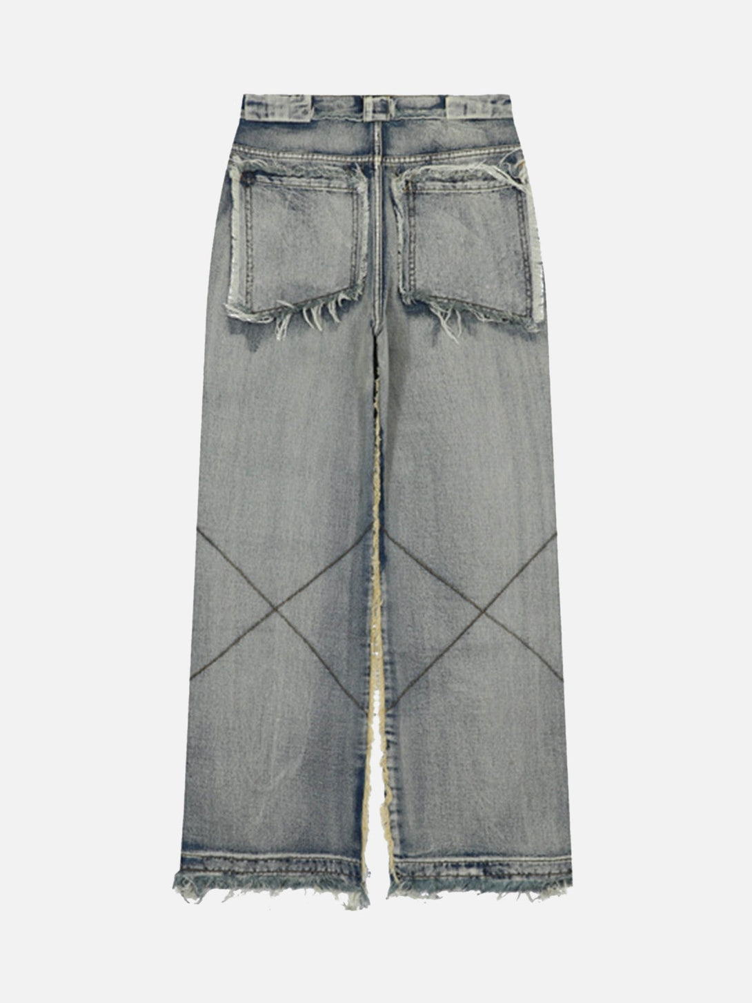Majesda® - High Street Washed And Distressed Raw Edge Jeans- Outfit Ideas - Streetwear Fashion - majesda.com