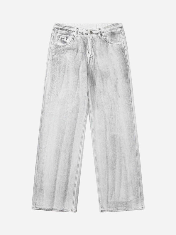 Majesda® - Hip Hop Aged Straight Leg Jeans - 1932- Outfit Ideas - Streetwear Fashion - majesda.com