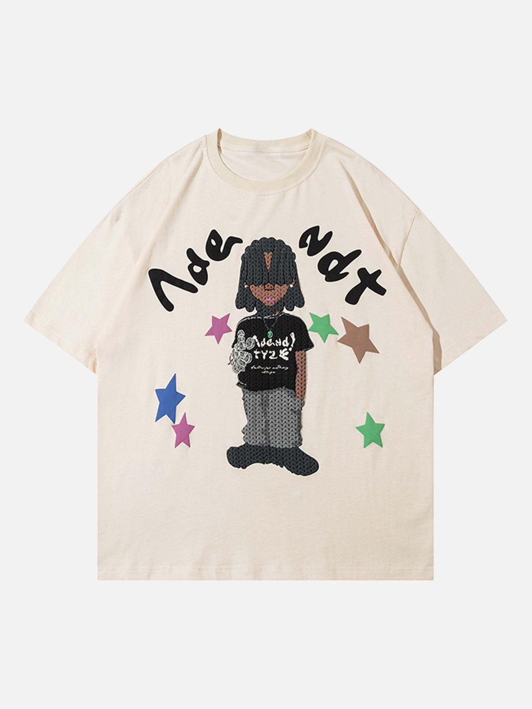 Majesda® - Hip Hop Cartoon Character Print T-shirt- Outfit Ideas - Streetwear Fashion - majesda.com