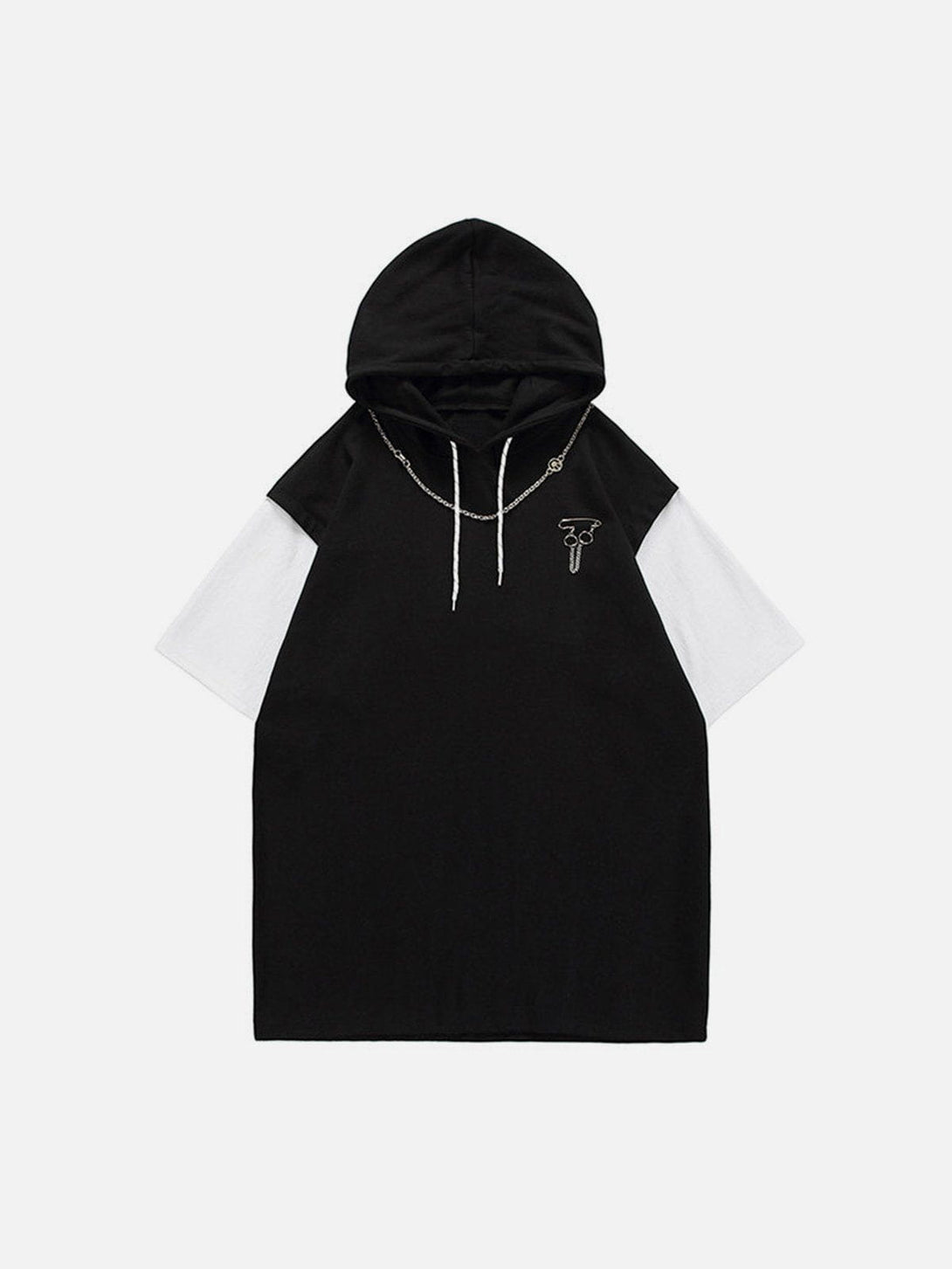 Majesda® - Hooded Detachable Necklace Tee- Outfit Ideas - Streetwear Fashion - majesda.com