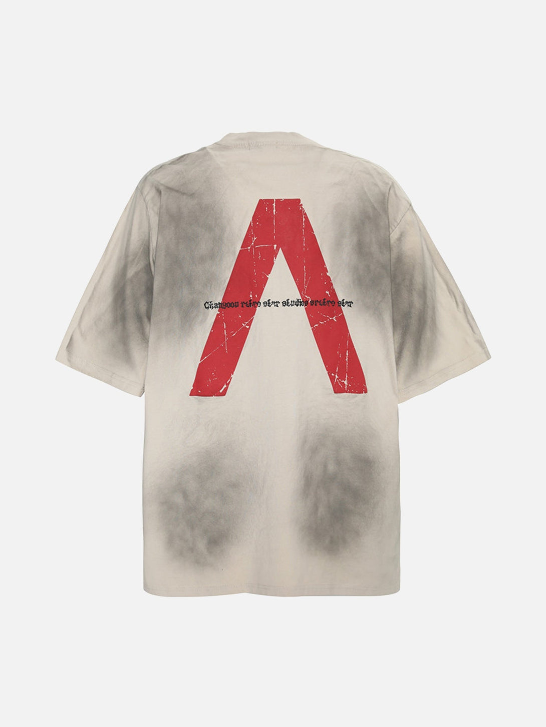 Majesda® - Inverted V Letter Print Spray Color T-shirt- Outfit Ideas - Streetwear Fashion - majesda.com