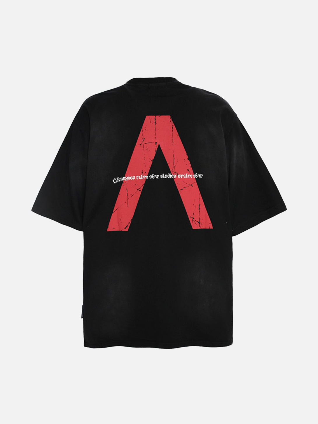 Majesda® - Inverted V Letter Print Spray Color T-shirt- Outfit Ideas - Streetwear Fashion - majesda.com